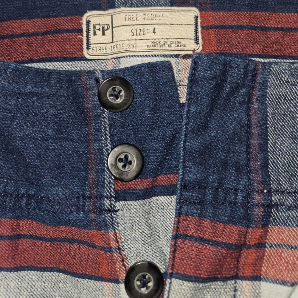Free People - Low Rise Plaid Slacks - Picture 3 of 4